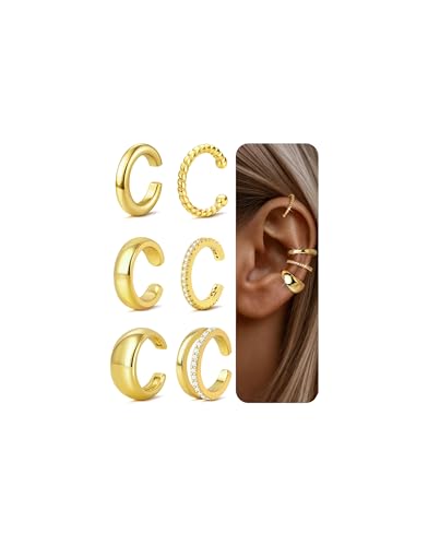 Scelta Regalo Perfetta: gli ear cuff orecchini placcati in oro 14K sono pieni di lusso, non solo adatti per l'indossamento quotidiano, ma possono anche essere molto accattivanti in alcune occasioni speciali (feste, indossamento di nozze, vita quotidiana, lavoro, scuola, vacanze ecc). Orecchini senza buco per abbinare con l'abbigliamento della moda. Può esser/e condiviso con la tua famiglia e amici.