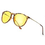 TJUTR Women's Night-Vision Glasses for Driving, HD Polarized Yellow Lens Reduce Glare Safety Nighttime UV Protection (C - Yellow Tortoise/Yellow Night-Vision Glasses)