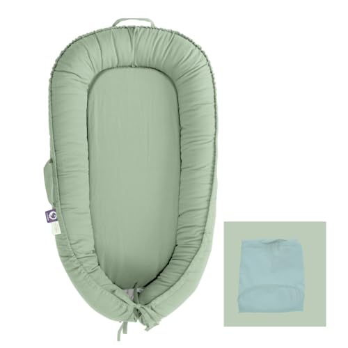 Image of Infant Lounger Cover, 100% Organic Cotton, Newborn Essentials, Baby Gifts | Cover Only (Spring Green)