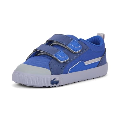 See Kai Run Riley Sneakers - Casual Play Shoes for Everyday Wear, Blue, Toddler 6