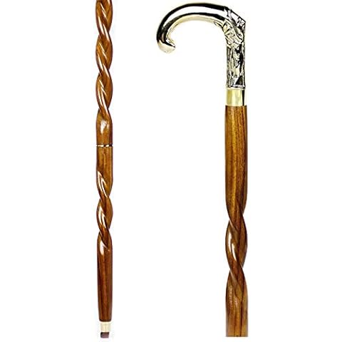 Style Spiral Rope Twisted Handmade Victorian Handcrafted Head Brass Wands Walking Cane Sticks-Walking Sticks Cover