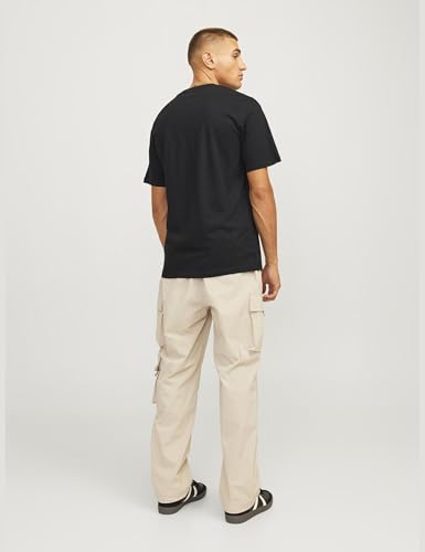 JACK & JONES Herren Shirt Kurzarmshirt T-Shirt Branding Tee Crew Neck, Farbe:Schwarz, Artikel:12267380-black, Größe:S – Ansicht 3