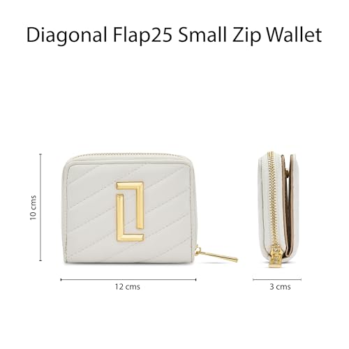 Image of Lavie Luxe Women's Diagonal Flap 25 Quilted Small Zip Wallet | Gift for Women