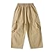 Kids Cargo Pants Casual Elastic Waist Trousers Boys Girls Comfort with Pockets Cargo Pants Fashion Spring Trousers E-329 Khaki Boyyy Girrll Year 12 Years 13 Years