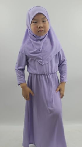 Girls Kids 2 Pcs Muslim Abaya Prayer Dress with Hijab Islamic Headscarf for Girl Robe Ramadan Eid Clothes4