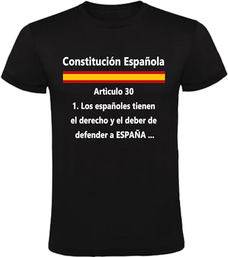 RBR Camiseta Manga Corta Algodón Art.30 Constitución Española Los españoles Tienen el Derecho y el Deber de Defender a España Talla XL