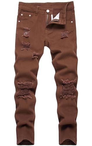 Boy's Skinny Fit Ripped Distressed Destroyed Fashion Washed Denim Jeans Pants