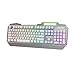 Price comparison product image RGB Gaming Keyboard, LED Backlit Keypad UK Layout, 19 Anti-ghosting Keys Multimedia USB Wired Metal Keyboard for PC Games Office (White)