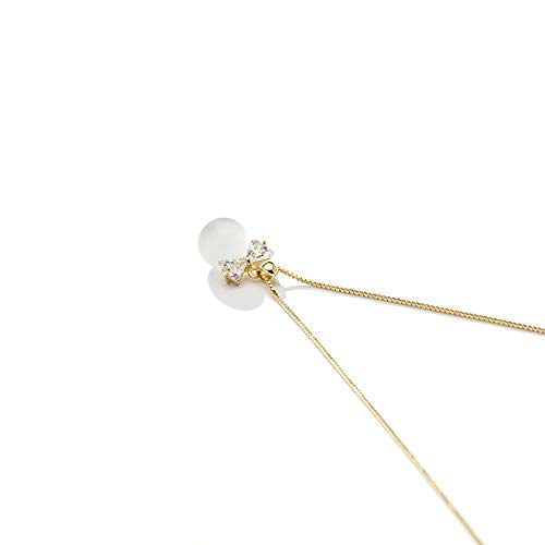 YDYDTTKD Collana in Argento con Fiocco Collana Femminile in Argento S925 con Pendente a Catena clavicola, personalità Studentessa