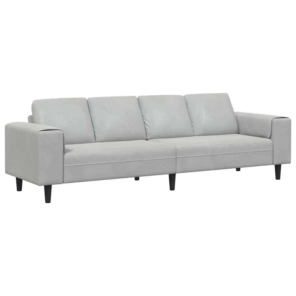 mtlskopal Sofá moderno gris claro, 250 x 77 x 76 cm, poliéster resistente, con funda resistente a la intemperie, cuerpo de madera contrachapada resistente y patas negras, para salón, dormitorio de