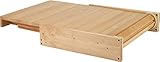 Rev-A-Shelf Pull Out Tambour Table/ Counter Extension Top for 21.77" Drawers, Sliding Kitchen Cabinet Storage Shelf, Maple Wood, 4TT-2133-1