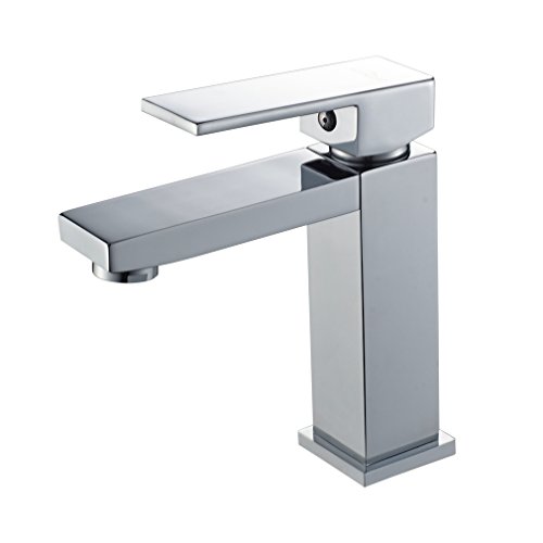 Bathroom Sink Faucet, Auralum Single Hole Single-Handle LED Waterfall Vessel Bathroom Faucet in Chrome with 3 Changing Color Lights (Type C)