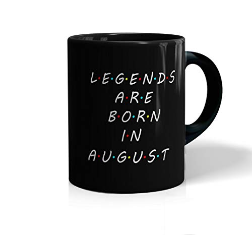 Image of inchLegends are Born in August Printed Black Coffee /Tea Mug for Birthday Gifts | Friends | Bestfriend | Sister | Brother | Gifting Mug | Loved Ones