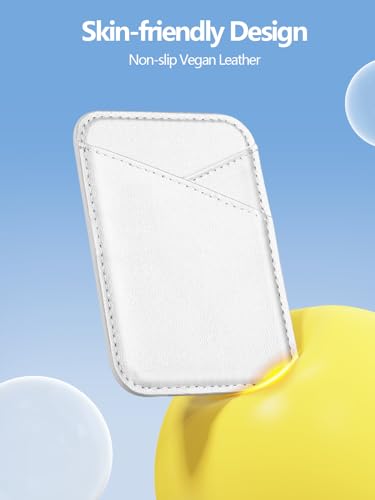 Image of Miroddi for MagSafe Wallet, Strongest Magnetic Card Holder for iPhone 16 /15 /14 /13 /12 Series, 2 Independent Card Slot, RFID Blocking, White