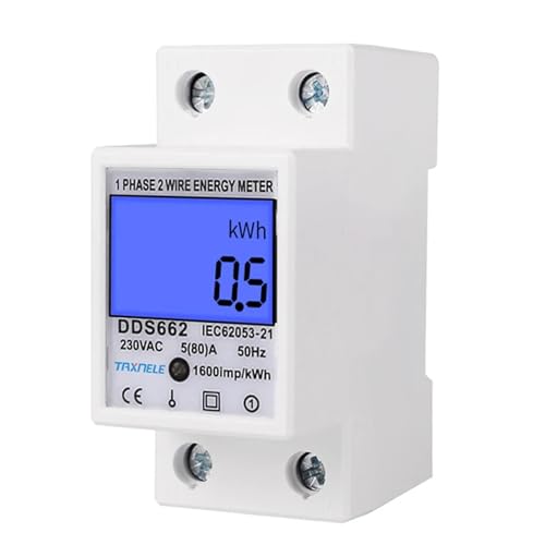 Medidor de consumo kWh monofásico con pantalla digital LCD para cuadro eléctrico