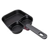 Tnfeeon Commercial 3 Compartment Frying Pan, Nonstick Breakfast Skillet,