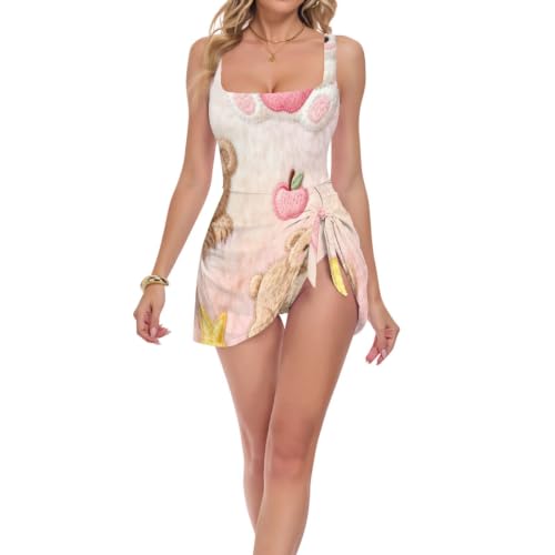 Maillot de bain push-up ours blanc pour galber la silhouette en été