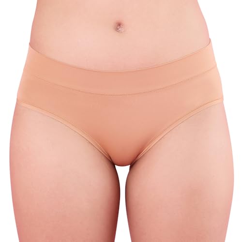 Image of NYKD Women's Ultimate Comfort and Flexibility: Elastic-Free Stretch Panties that Adapt and Delight, Mark-Free Waistband | Slip On | Mid Waist | Full Coverage | Solid - NYP342