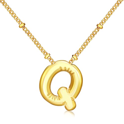 MISS RIGHT Gold Initial Bubble 3D Letter Necklace for Women Trend...