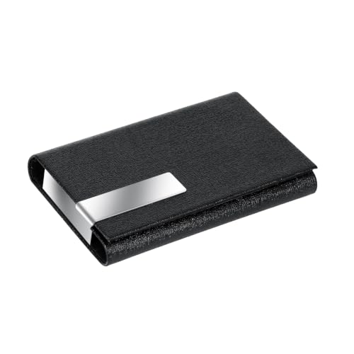 Image of Storite PU Leather Card Holder Wallet | Pocket Size Stainless Steel Multi Business Visiting Debit Credit Card Case for Men & Women