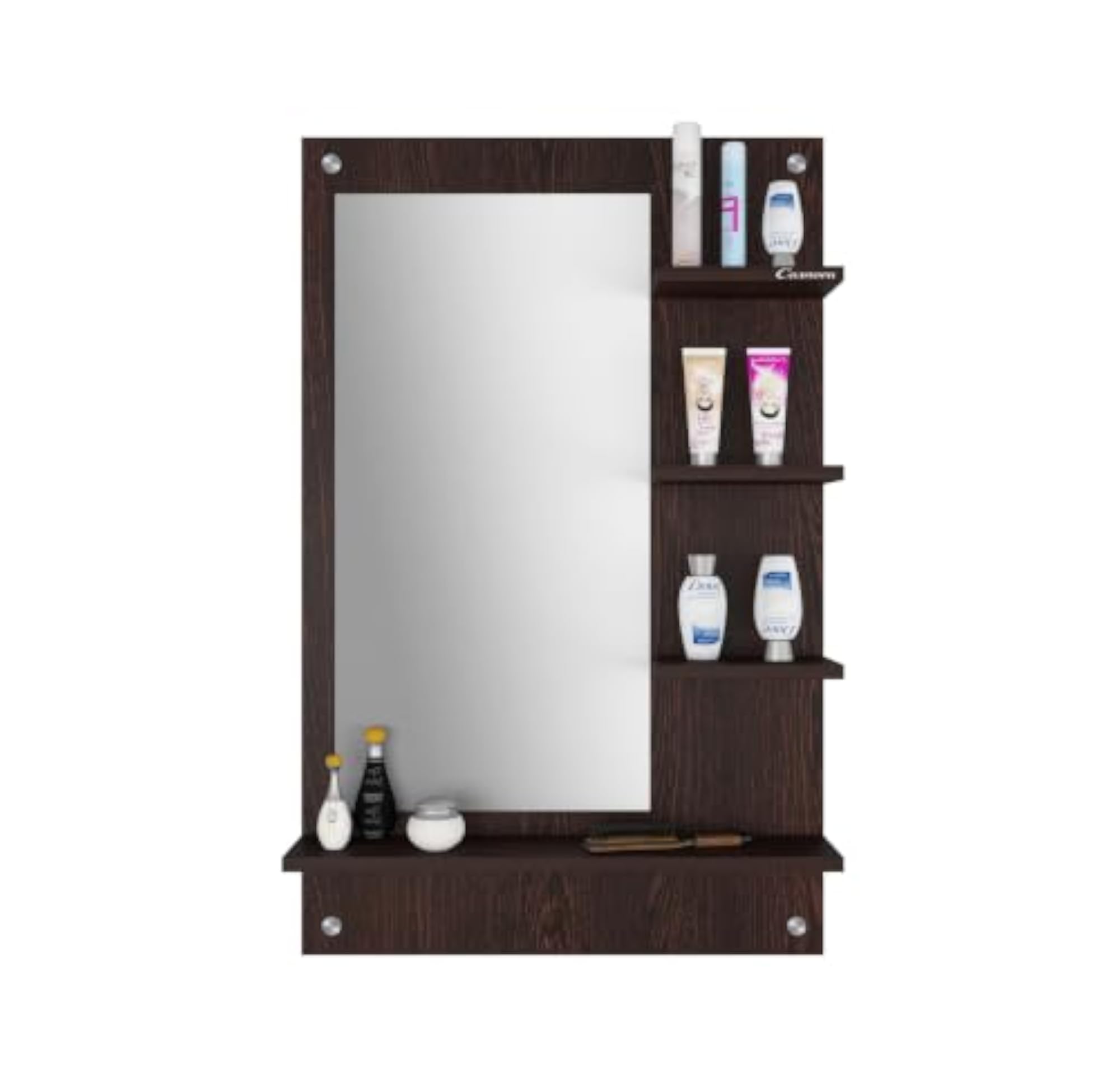 Bellezza Wall Mounted Dressing Mirror with Shelves, 60 x 80 CM