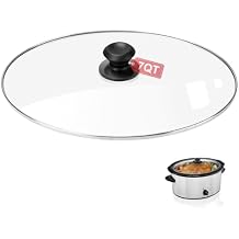 Oval Glass Crock Pot Lid 7 Quart Replacement for Oval lid Crock Pot Slow Cooker SCV700SS and for Hamilton Beach Slow Cooker Lids Replacement 7 Quart 33474G.