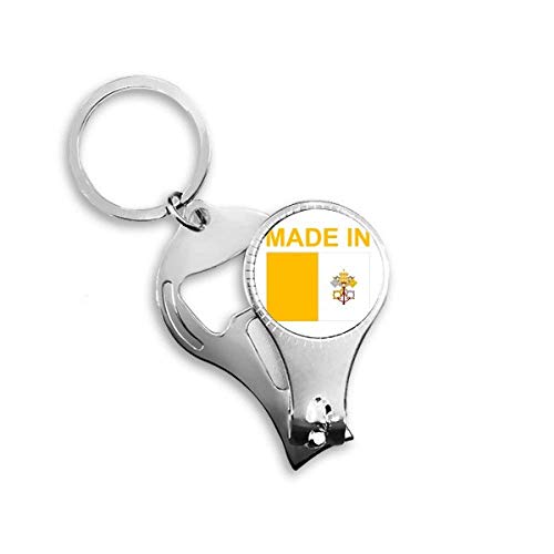Made in Vatican City Country Love Nail Nipper Ring Key Chain Bottle Opener Clipper