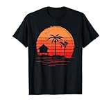 Vintage Cabin Palm Tree Sunset