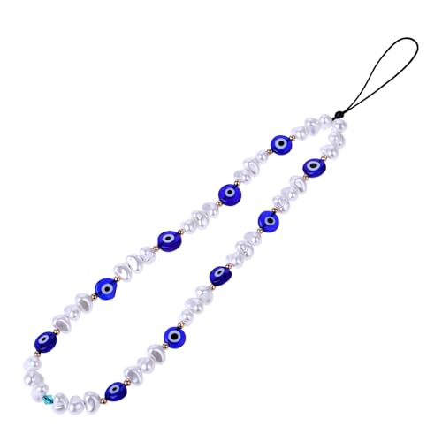 BOHUIZ Beaded Mobile Phone Charm, Blue Evil Eye Phones Lanyard Gemstone Phone Wrist Strap Keychain for Men Women Cell Phones String Strap