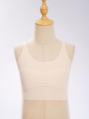 JanJean Kids Girls Sleeveless Cutout Back Dance Tops Seamless Bra Straps Cropped Cami Athletic Tank Tops Underwear3