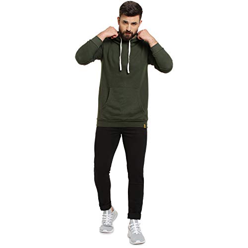 Image of Campus Sutra Men's Cotton Hooded Neck Sweatshirt
