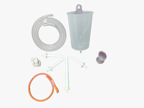 Aruvi Yoga Enema Kit 750 ml Clear Can 1.5 meter PVC Tube 1 Pinch Clamp and Nozzle