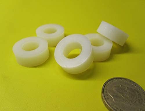 Natural Nylon Spacer Unthreaded 1/2" Screw Size x 1.00" OD x .505" ID x .250" Length 50 Pcs