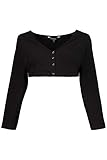 perfekt zum Unterziehen Ulla Popken bis 64, Oberteil, Bolero, Unterziehjacke, Vorderverschluss & V-Ausschnitt schwarz 42/44 718503 10-42+