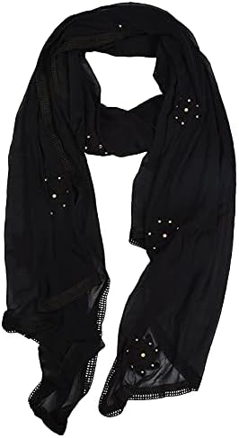 YOUTHQUAKE Flower Embroidered Diamond Work Chiffon Dupatta for Womens & Girls With 4 Side Lace