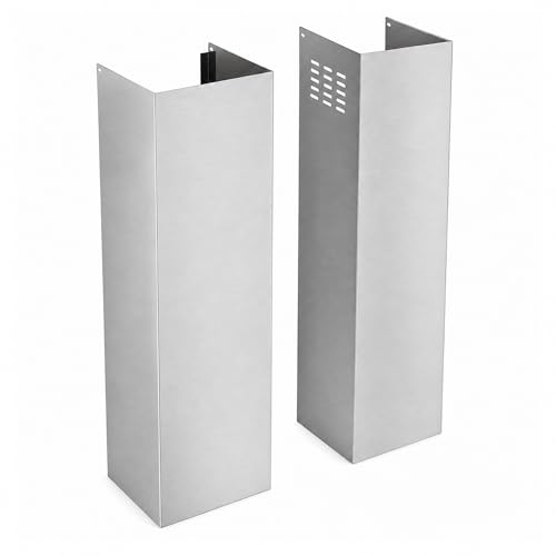 53" x 11.7" x 8.1" Range Hood Extension Set, Stainless Steel Chimney Extension Kit for High Ceilings, Extended Vent Coverage with Sleek Modern Design