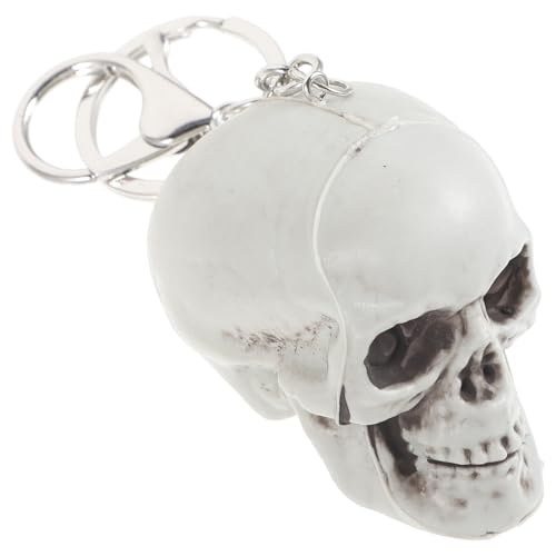 AKOOSY Porte-clés Tête de Mort Punk en Alliage Métallique, Pendentif Bague Crâne Halloween, Accessoire Paquet et Clés, Design Original pour Fête et Usage...