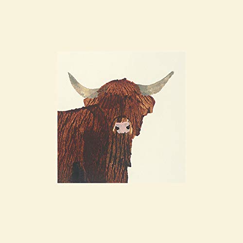 Julia Burns Highland Cow -Stampa montata 30 x 30 cm Carta Multicolore 30 x 30 x 1.3 cm