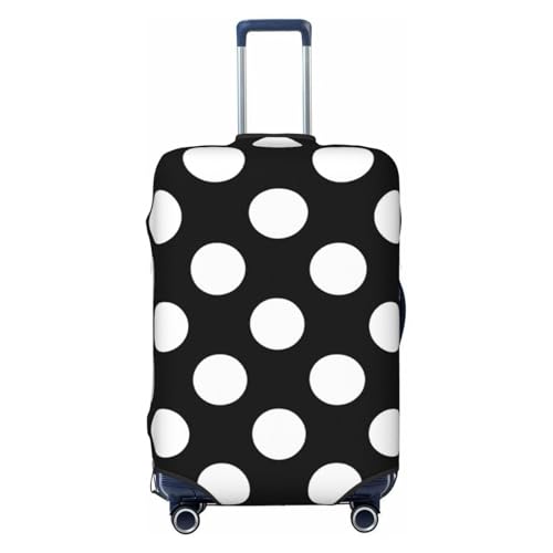 White Dots On Black Travel Luggage Cover Suitcase Protector Bag,Double-Sided Printed Fits 18-32 Inch Luggage,Baggage Covers For Kid And Adult,X-Large