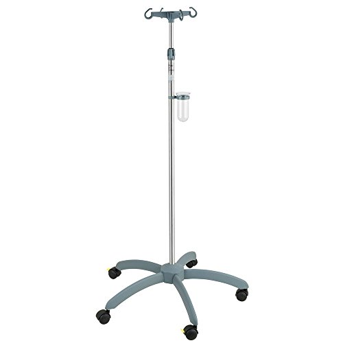 Infusionsständer 5-Fuß, verchromt; 50mm Rollen, Kunststoff-Fuß, einzeln verpackt