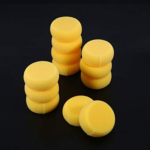 EXCEART 12pcs Painting Sponge Round Synthetic Artist Sponges Watercolor Sponges Yellow Painting Sponges Foam Artist Sponges Multi-Purpose Craft Sponges for Painting, Crafts, Ceramics, Household Use
