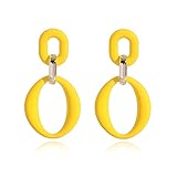 80s Retro Neon Earrings Fashion Acrylic Rectangle Earrings Acrylic Square/Oval/Hoop Statement Drop E