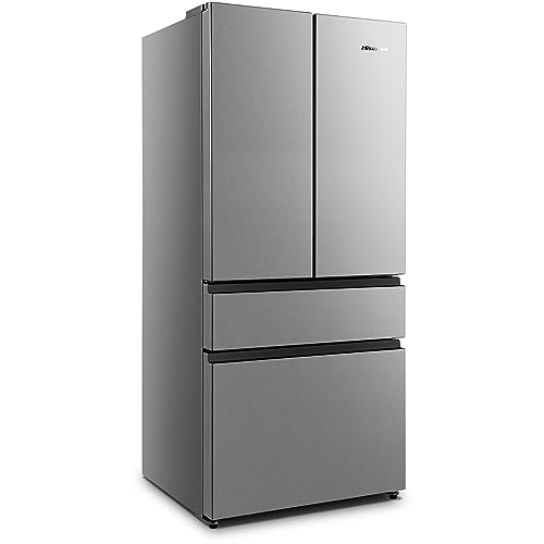 Hisense RF540N4SBI2 French Door Frigorífico y congelador, NoFrostPlus, compresor inversor, ConvertActive, CrispZone, 181,7 cm, refrigerador 302 l, congelador 178 l, 40 dB/310 kWh/año, aspecto inox