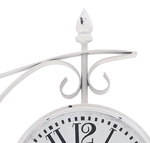 Horloge murale station ferroviaire double face rétro métal 24cm