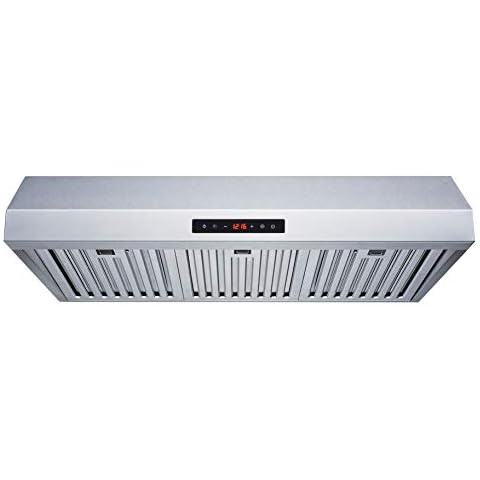 Winflo 30 In. Convertible Stainless Steel Under Cabinet Range Hood with Baffle Filters and Touch Sensor Control Cover