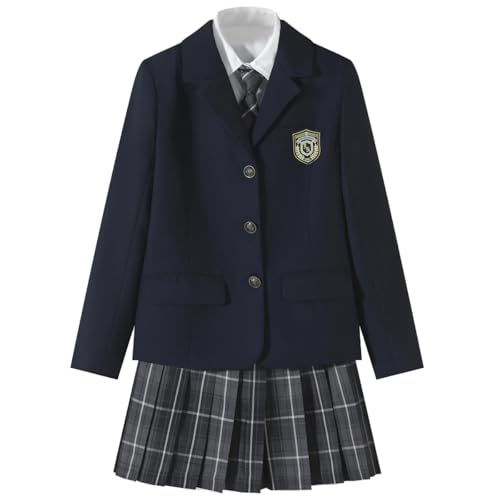 卒業式 スーツ 女の子 フォーマル 正統派 5点セット女の子 入学式 ガールズ スカートスーツ 女子 中学生 高校生 jk 制服 学生服 卒服 受験 面接 ネイビー ブラック