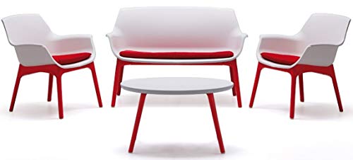 BICA Luxor Lounge Set Bianco/Rosso Giardino