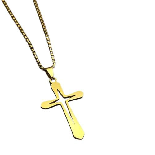 Collier pendentif Punk Cross Star chaîne hip hop cool couleur or NZZZ916S02
