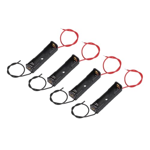 QUARKZMAN 4 Piezas De Portapilas AAA, Caja De Almacenamiento para 1 Pila AAA De 1.5V para Aplicaciones Electrónicas Y Proyectos DIY Pequeños, Negro