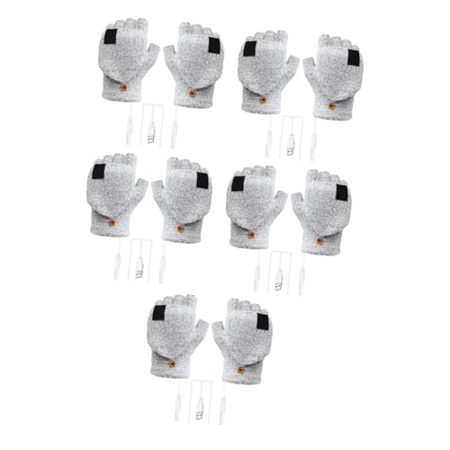 Mitaines chauffantes USB YARNOW tricot d'hiver - Lot de 5 paires